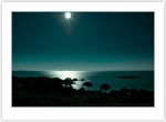 Polnon mesiac nad plou Palombaggia, Korzika