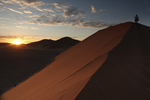 Vchod slunce v pouti Namib